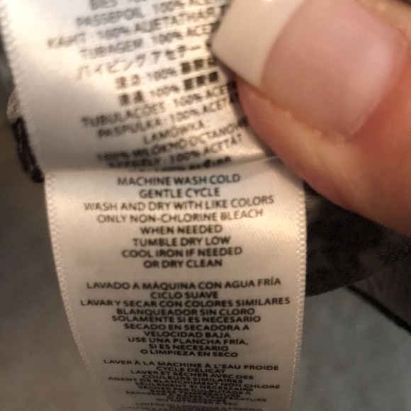 NWT MICHAEL KORS POLYESTER A-LINE LONG SLEEVE DRESS. GREAT PRINT!BACK ZIPPER. S8 - Picture 7 of 9